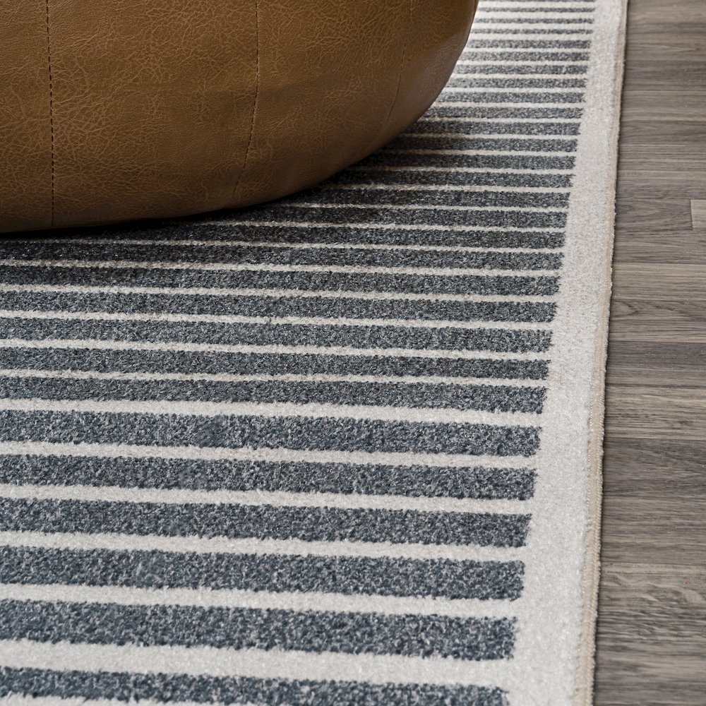 Shutter Minimalist Striped Plaid Machine-Washable Area Rug. Picture 5
