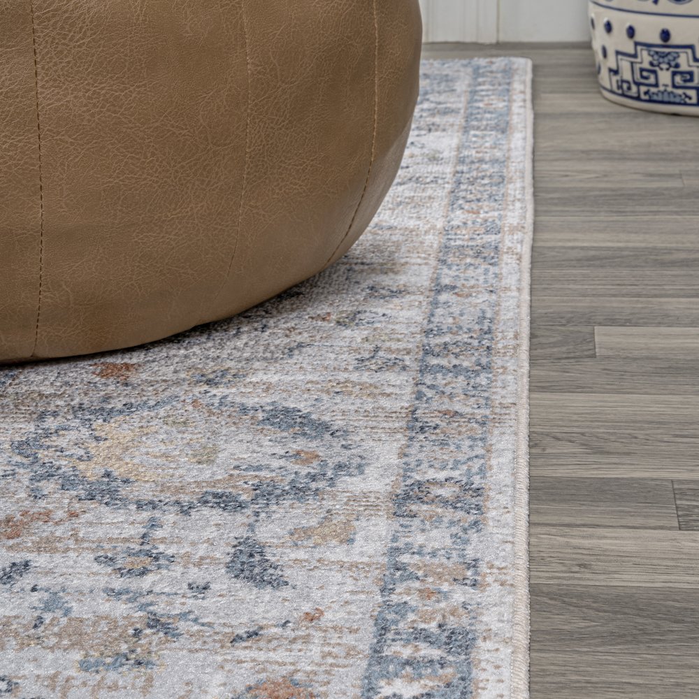 Brandy Rustic Border Low-Pile Machine-Washable Area Rug. Picture 5