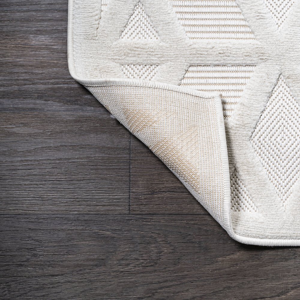 Talaia Neutral Geometric Indoor/Outdoor Area Rug. Picture 3