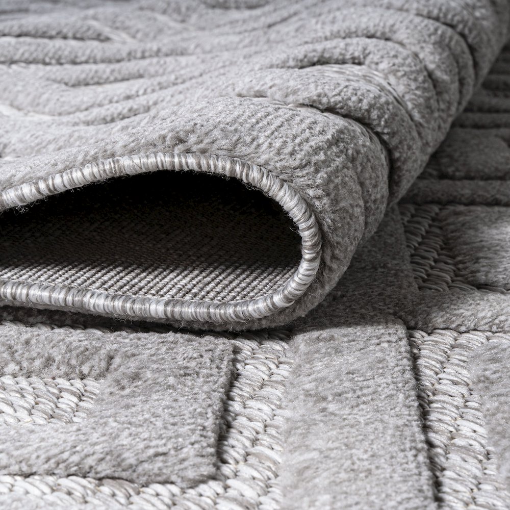 Portmany Neutral Diamond Trellis Indoor/Outdoor Area Rug. Picture 6