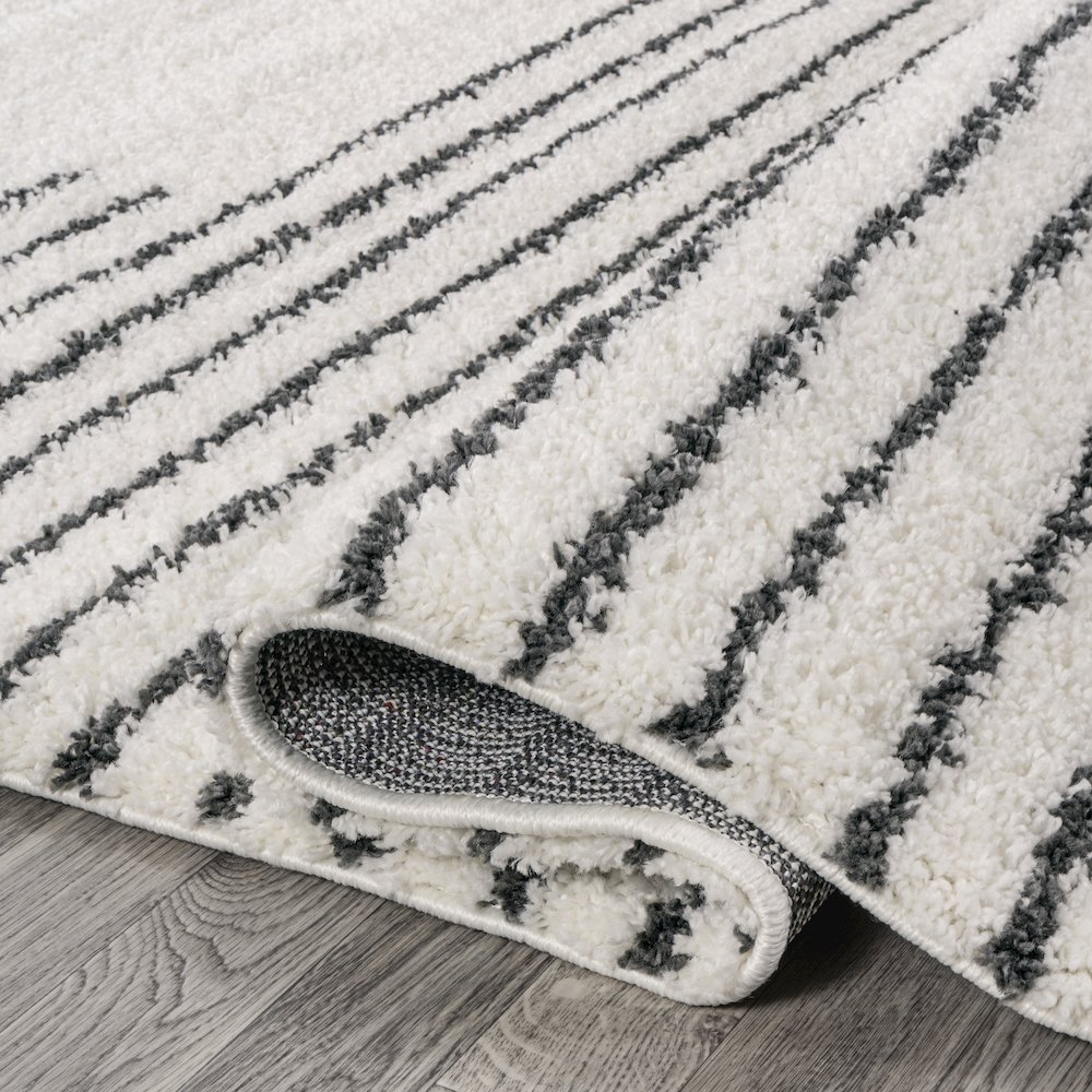 Petra Abstract Stripe Geometric Shag Area Rug. Picture 9