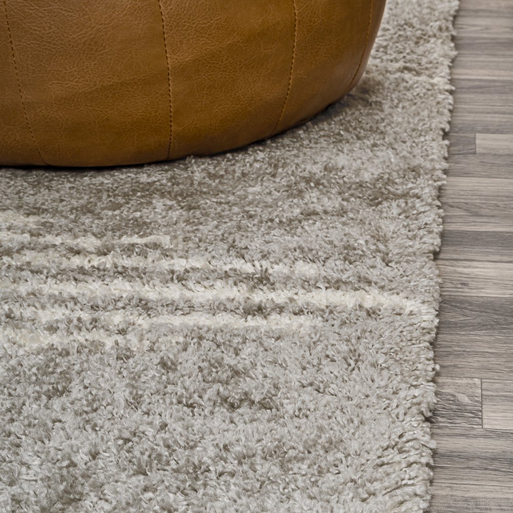 Petra Abstract Stripe Geometric Shag Area Rug. Picture 5