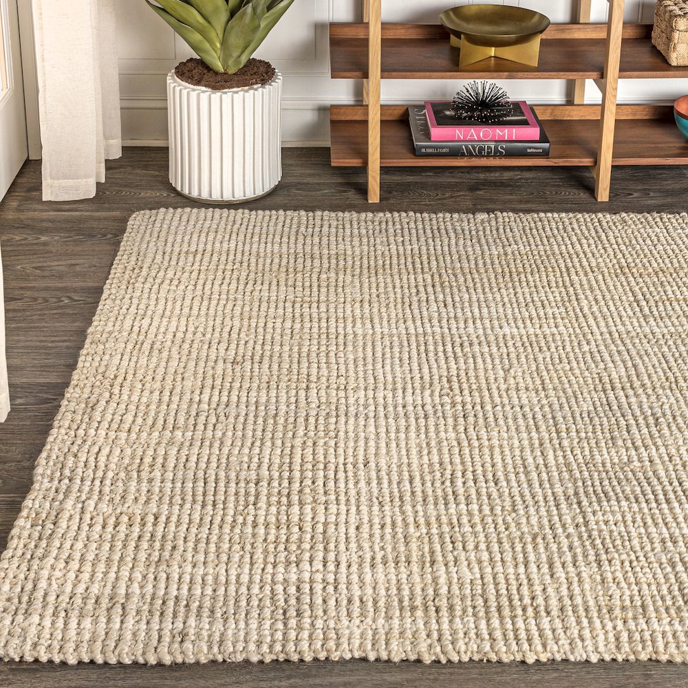Hiro Hand Woven Chunky Jute Area Rug. Picture 1