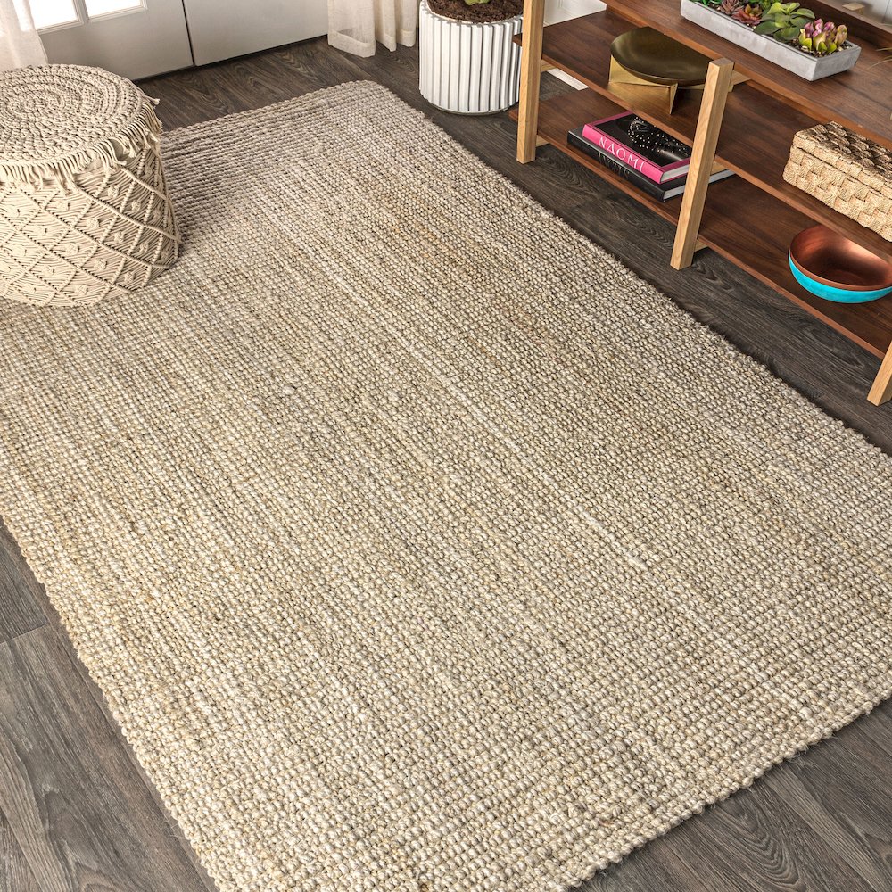 Hiro Hand Woven Chunky Jute Area Rug. Picture 2