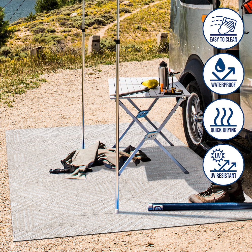 Jordan High-Low Pile Art Deco Geometric Indoor/Outdoor Area Rug. Picture 17