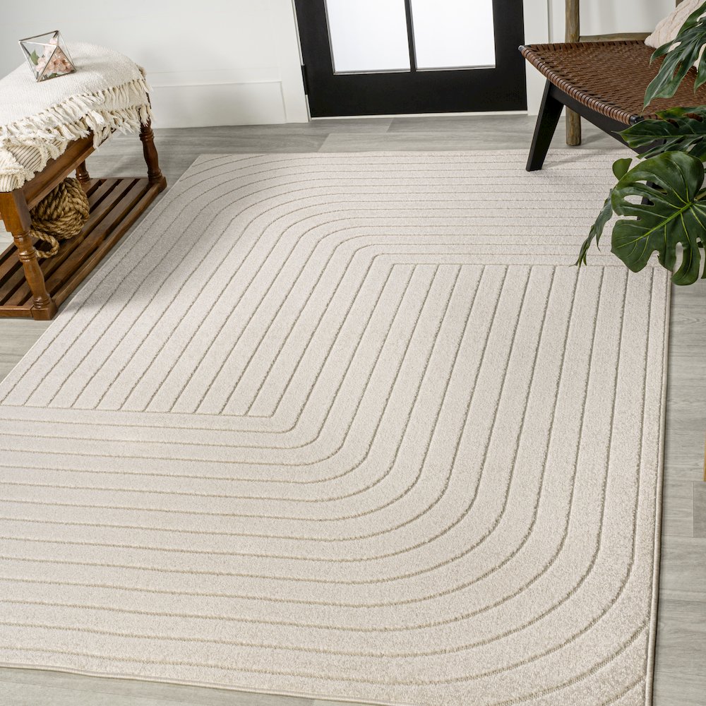 Odense High-Low Minimalist Angle GeometricIndoor/Outdoor  Rug. Picture 1