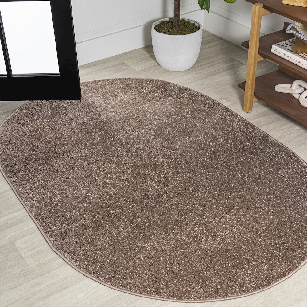 Haze Solid Low Pile Area Rug Brown. Picture 16