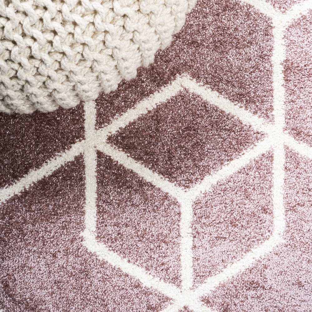 Tumbling Blocks Modern Geometric Area Rug. Picture 11