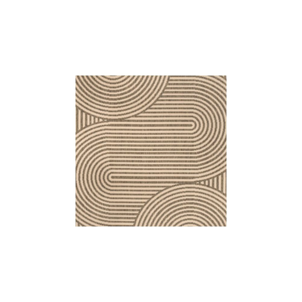 Beige/Brown 9 ft. x 12 ft. Indoor/Outdoor Shaped Area Rug. Picture 7