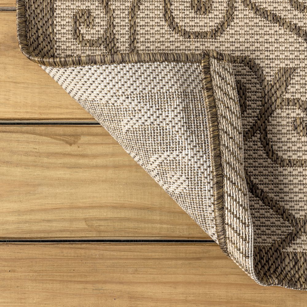 Madrid Vintage Filigree Textured Weave Indoor/Outdoor Round Rug. Picture 3