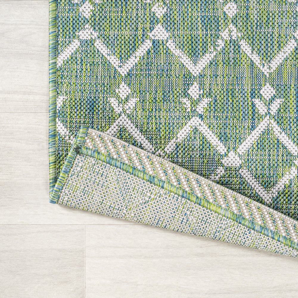 Ourika Moroccan Geometric Textured Weave Indoor/Outdoor Round Rug. Picture 3