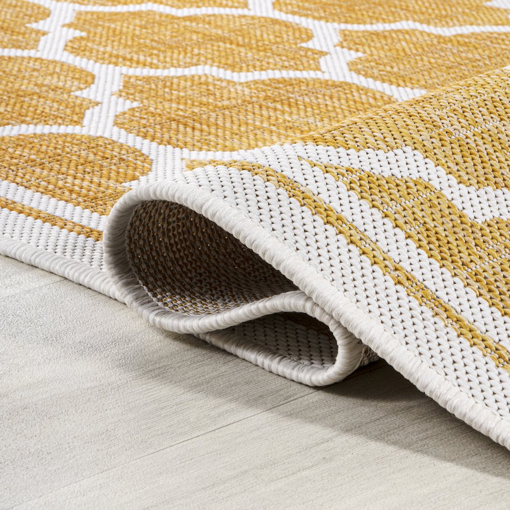 Trebol Moroccan Trellis Textured Weave Indoor/Outdoor Area Rug. Picture 6