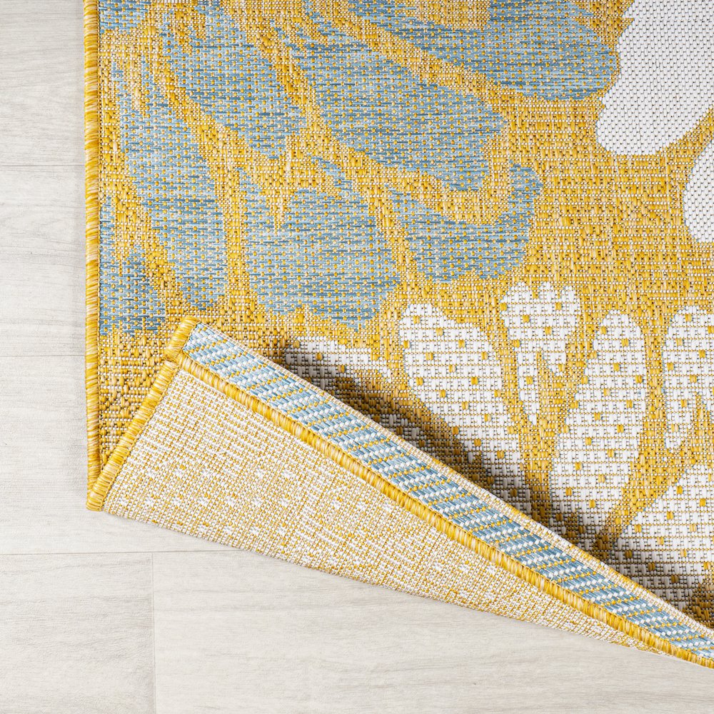Zinnia Modern Floral Textured Weave Indoor/Outdoor Area Rug. Picture 3