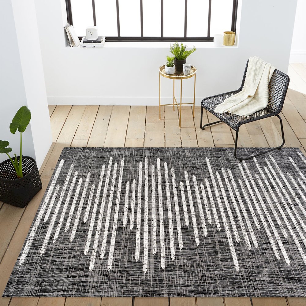 Zolak Berber Stripe GeometricIndoor/Outdoor  Rug. Picture 3