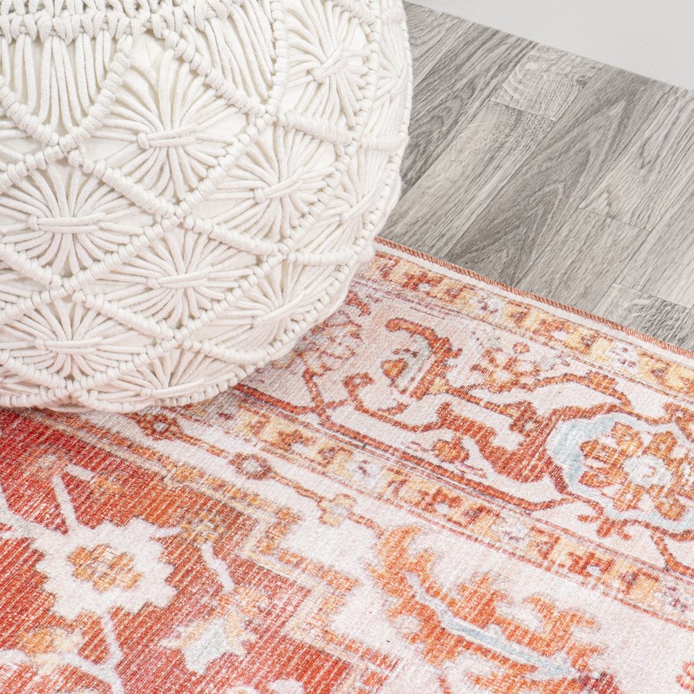 Asa Ornate Medallion Machine-Washable Runner Rug. Picture 2