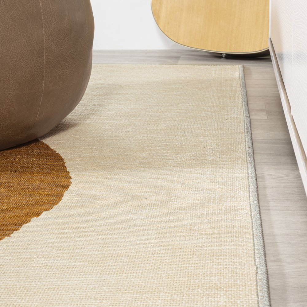 Cirkel Minimalist Geometric Dot Machine Washable Area Rug. Picture 8