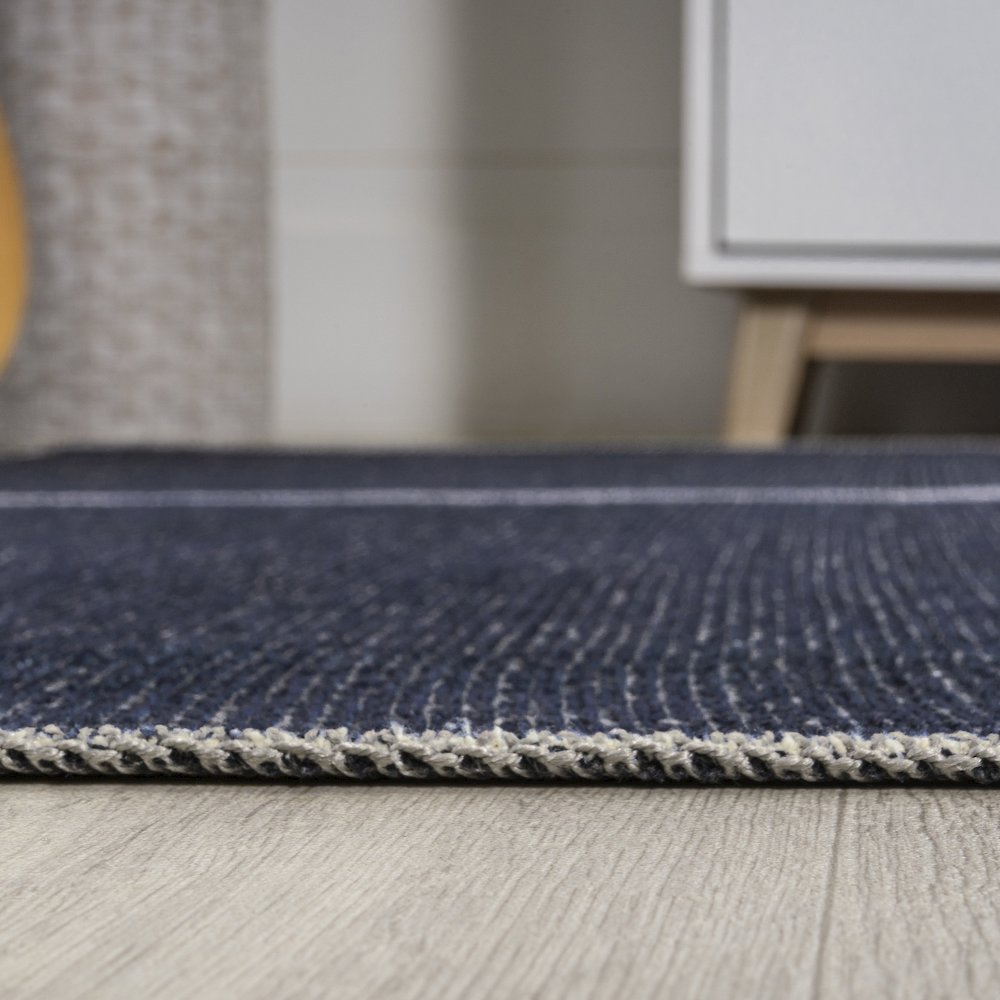 Linja Solid Centre Stripe Machine Washable Area Rug. Picture 14