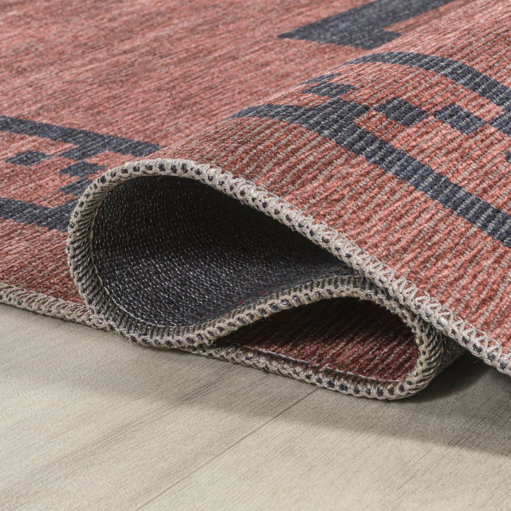 Korsa Geometric Medallion Machine Washable Area Rug. Picture 9