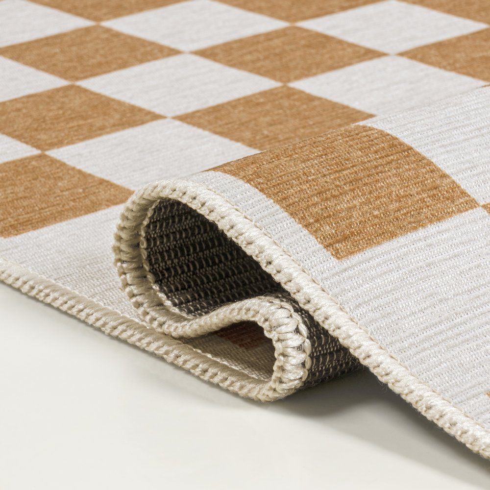 Ainsley Modern Cottage Checkerboard Washable Area Rug. Picture 4