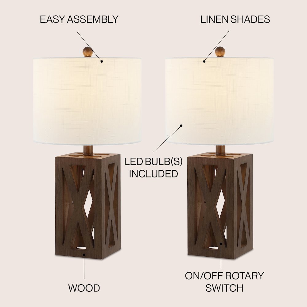 Stewart Farmhouse Wood Led Table Lamp. Picture 5