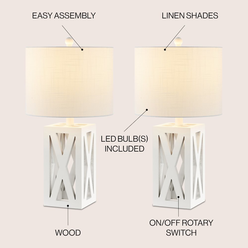 Stewart Farmhouse Wood Led Table Lamp. Picture 5