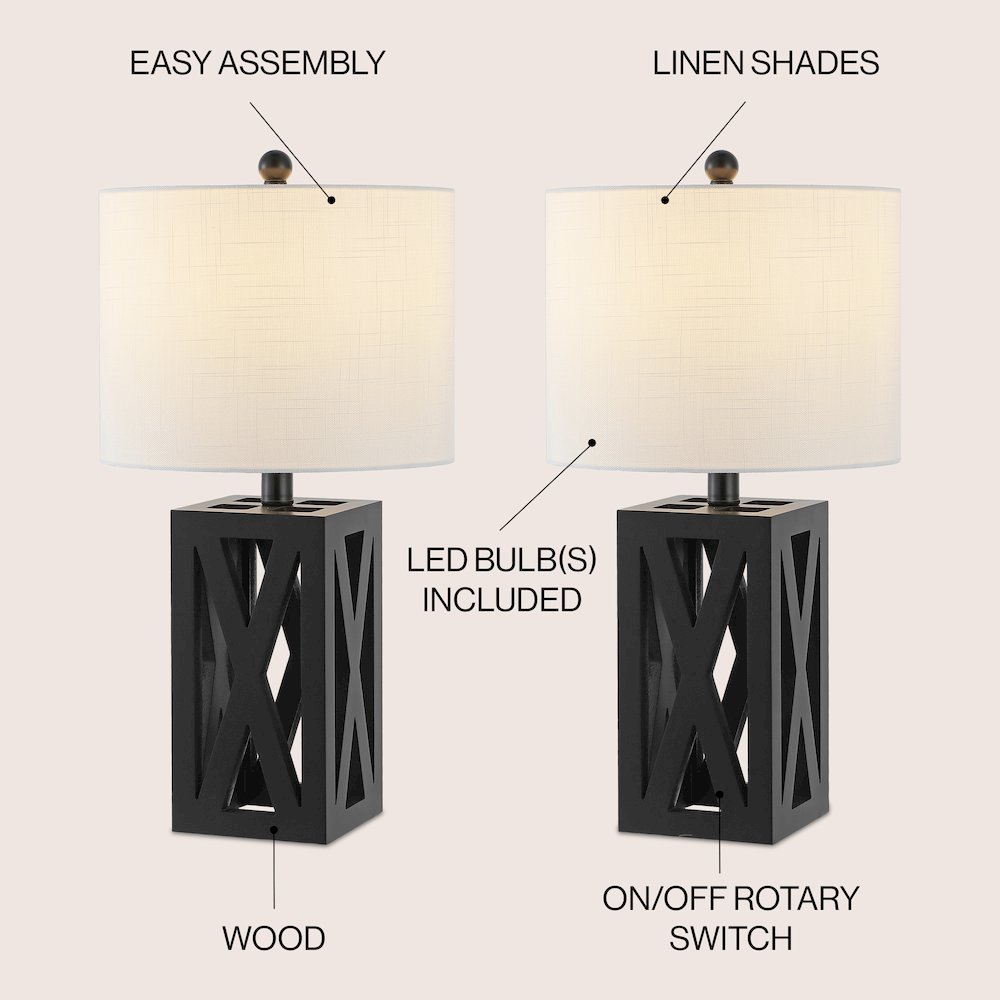 Stewart Farmhouse Wood Led Table Lamp. Picture 5
