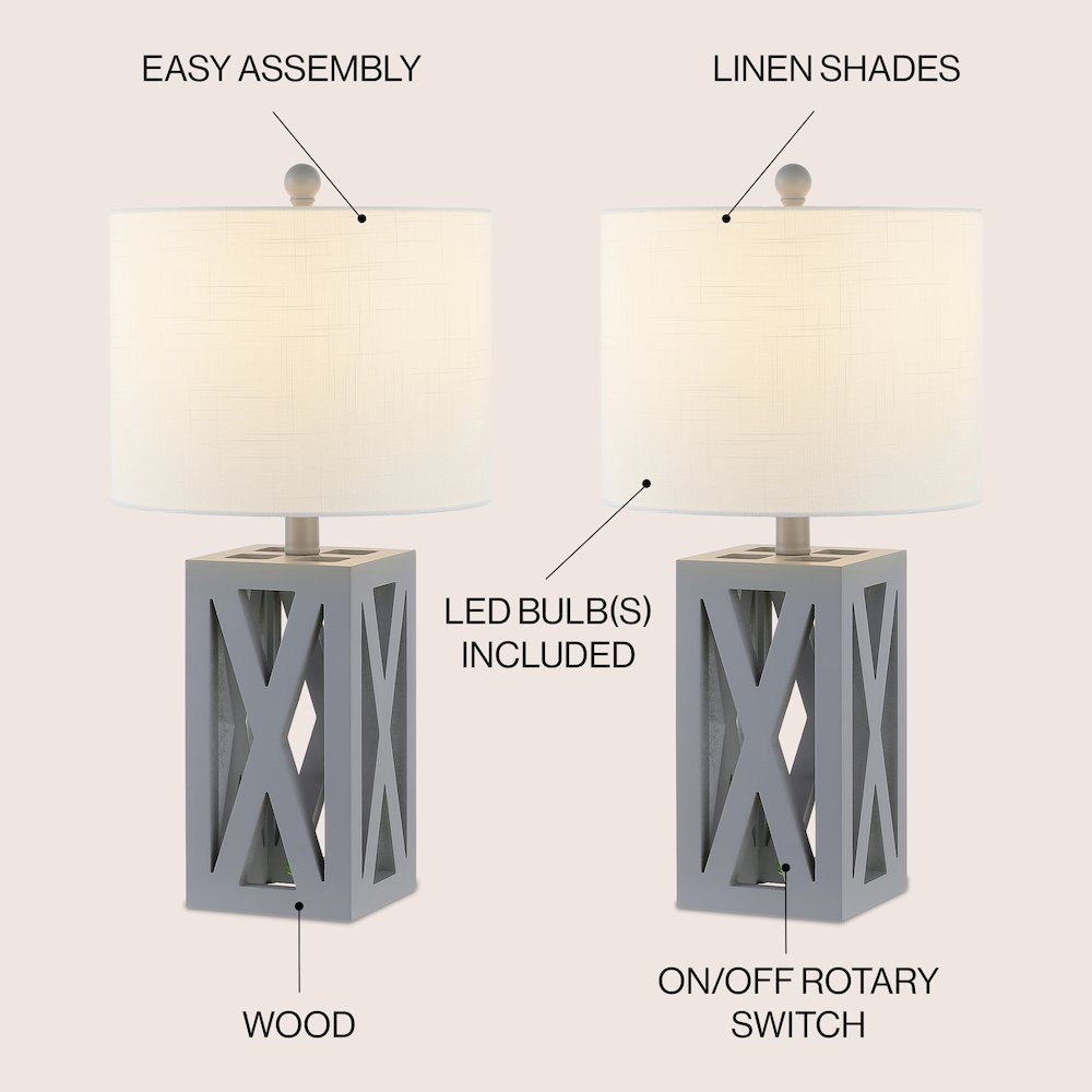Stewart Farmhouse Wood Led Table Lamp. Picture 5