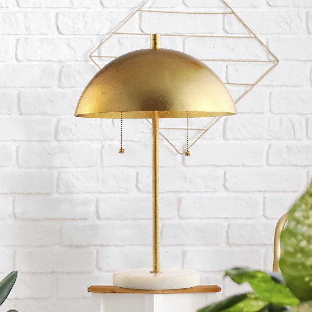 Ella Dome Metal With Marble Base Led Table Lamp. Picture 7