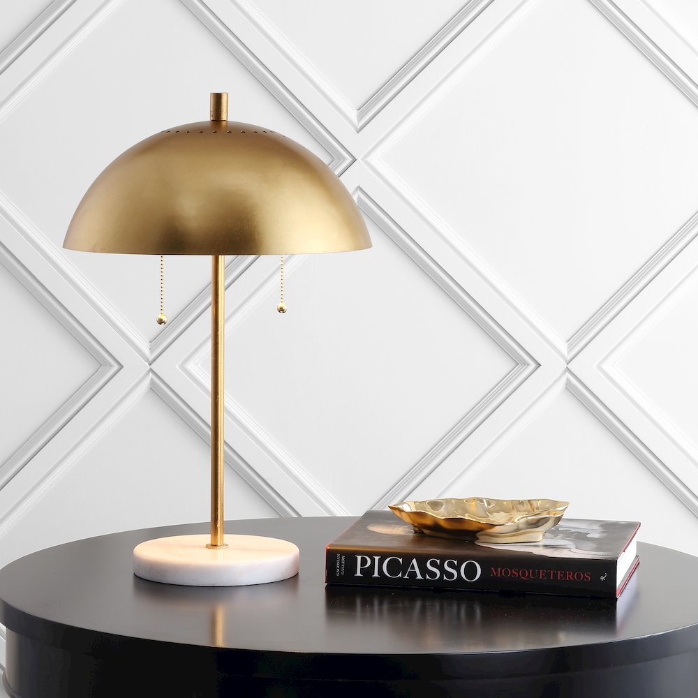 Ella Dome Metal With Marble Base Led Table Lamp. Picture 5