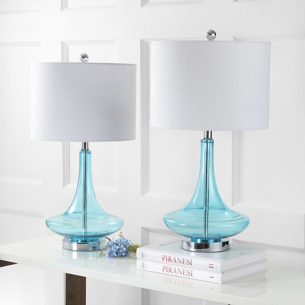 Cecile Glass Teardrop Led Table Lamp (Set Of 2). Picture 6
