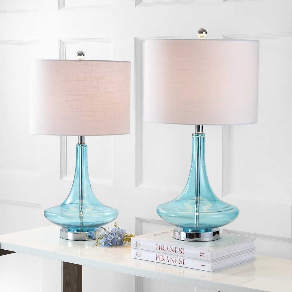 Cecile Glass Teardrop Led Table Lamp (Set Of 2). Picture 5
