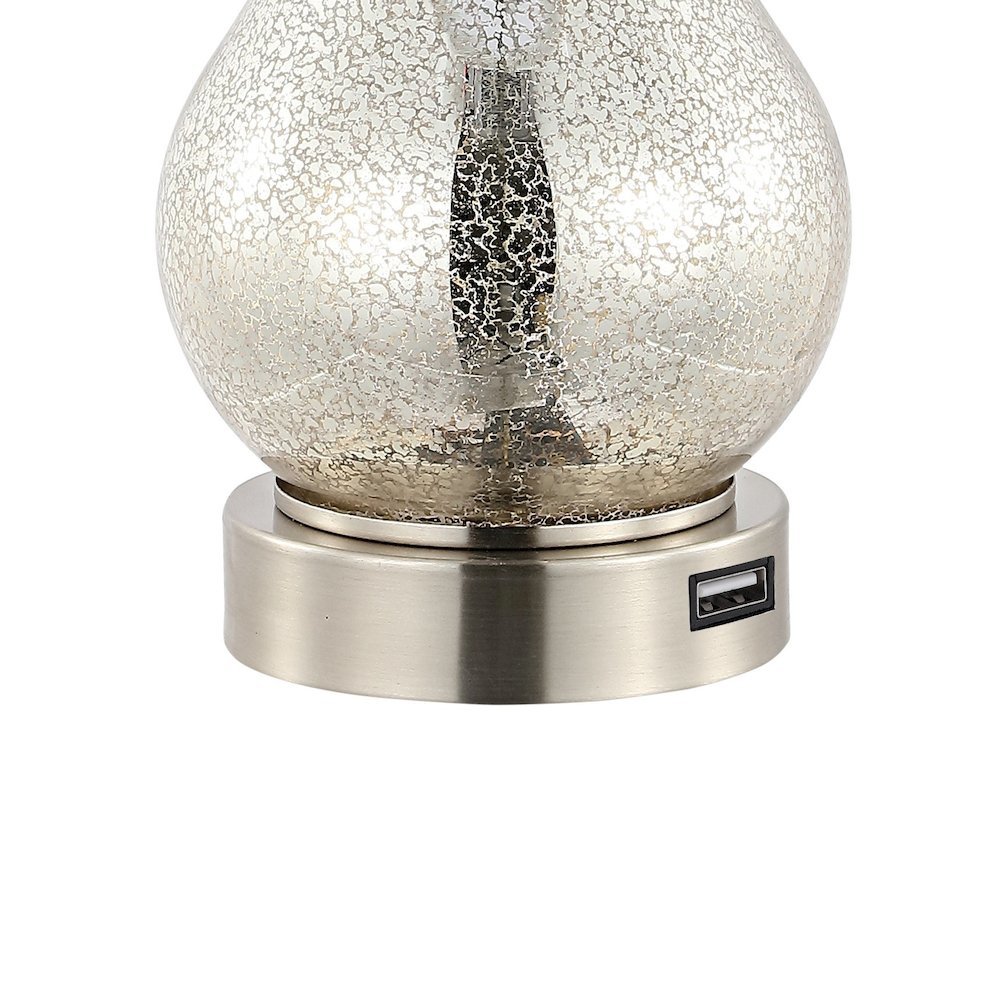 Dino Farmhouse Industrial Iron/Glass Led Table Lamp. Picture 3