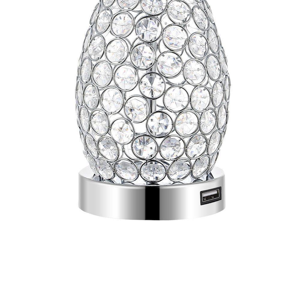 Lily Midcentury Modern Iron Led Table Lamp With Usb Charging Port (Set Of 2). Picture 3