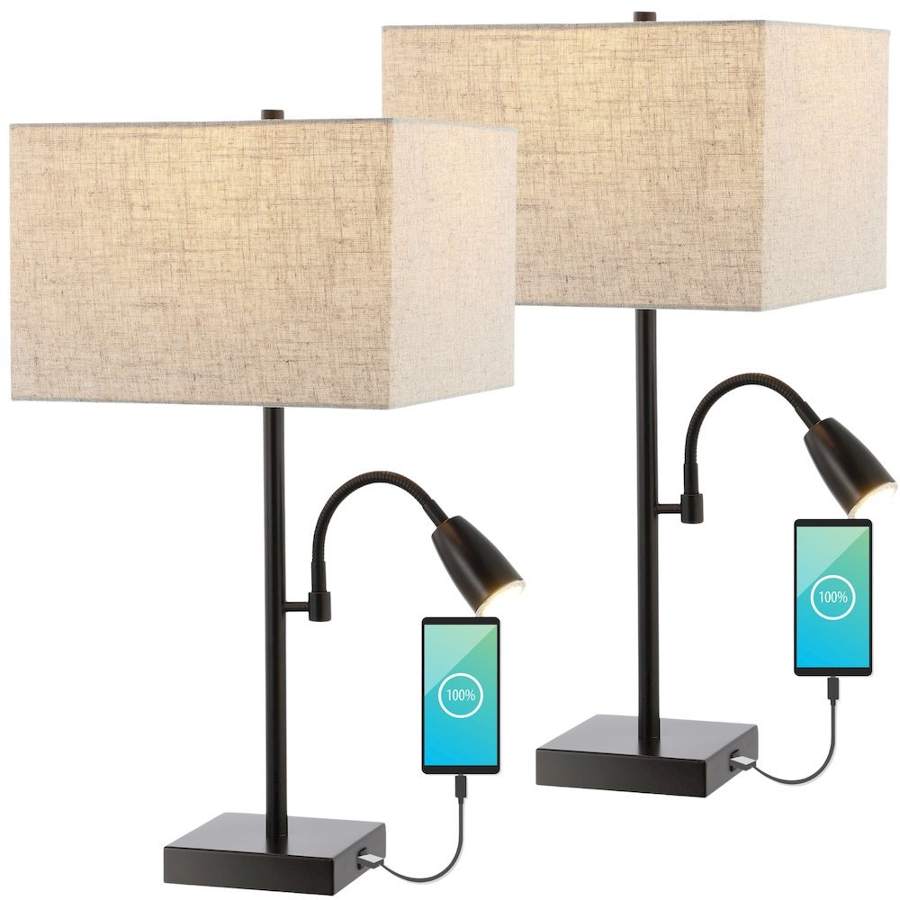 Austin Farmhouse Industrial Iron Led Table Lamp. Picture 4