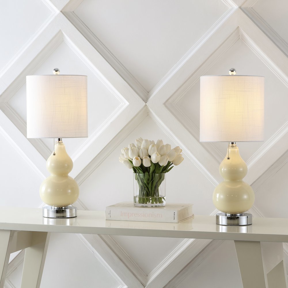 Cora Classic Vintage Glass Led Table Lamp With Usb Charging Port (Set Of 2). Picture 6