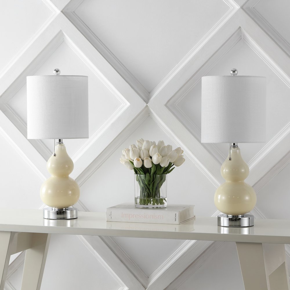Cora Classic Vintage Glass Led Table Lamp With Usb Charging Port (Set Of 2). Picture 4