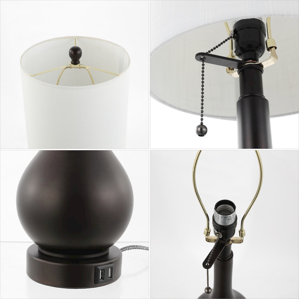 Tyler Modern Classic Gourd Iron Led Table Lamp. Picture 4