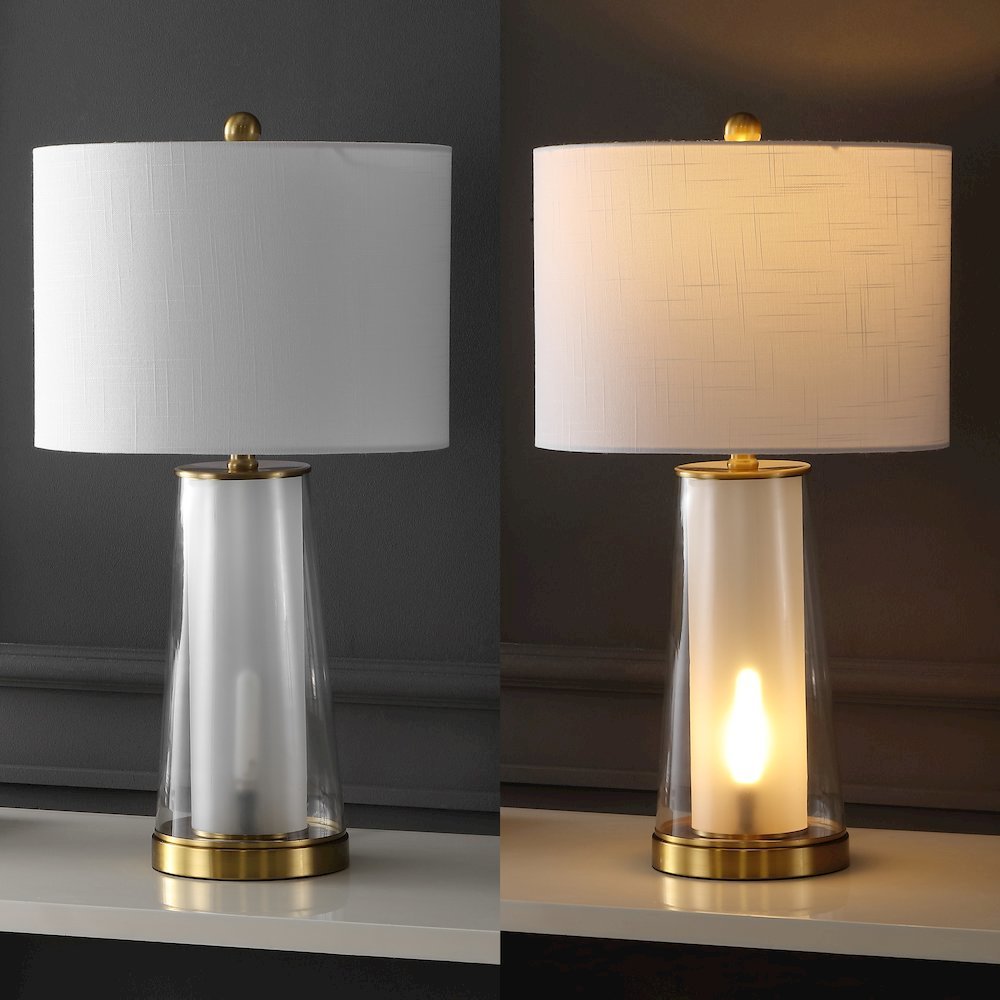 Tryon Modern Minimalist Glass/Iron Nightlight Led Table Lamp. Picture 6