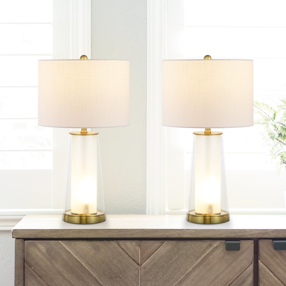 Tryon Modern Minimalist Glass/Iron Nightlight Led Table Lamp. Picture 3