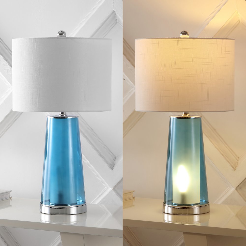 Tryon Modern Minimalist Glass/Iron Nightlight Led Table Lamp. Picture 6