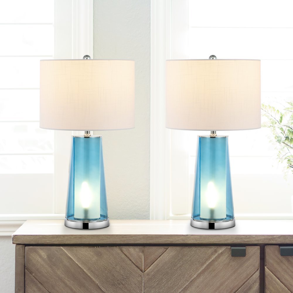 Tryon Modern Minimalist Glass/Iron Nightlight Led Table Lamp. Picture 3