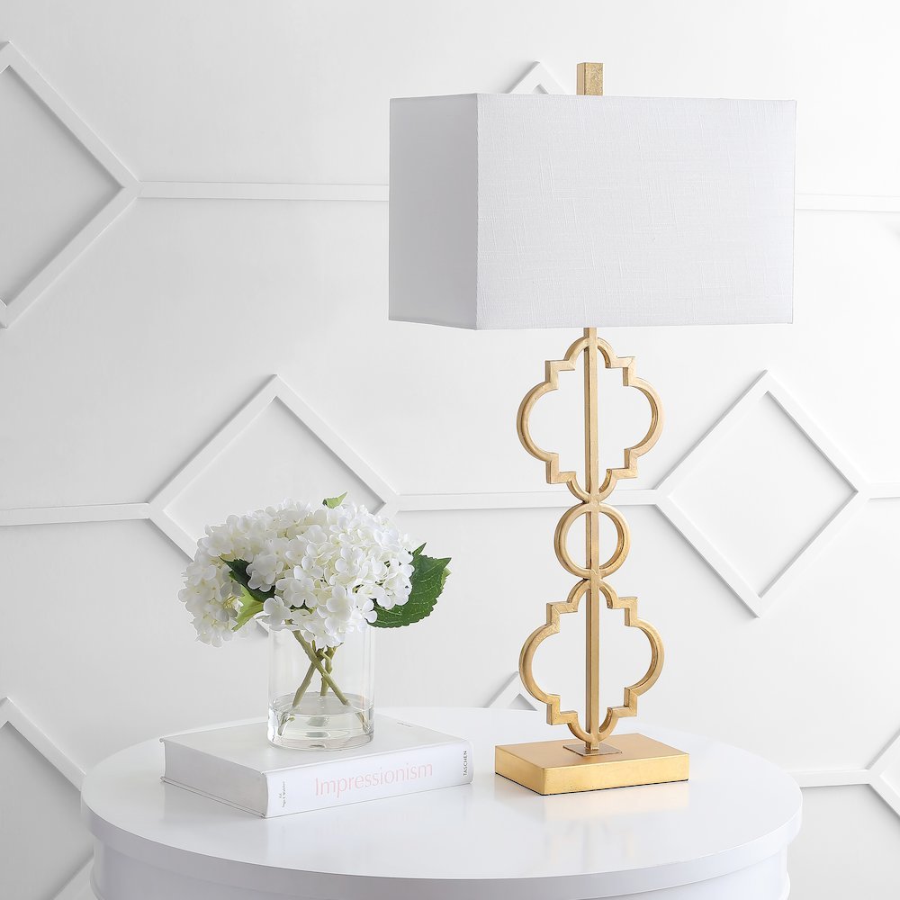 Selina Iron Ogee Trellis Modern Led Usb Table Lamp. Picture 10