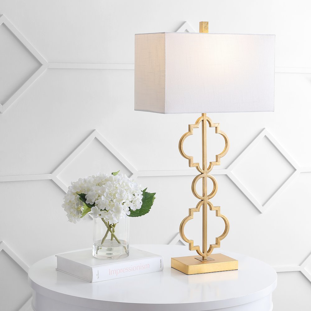Selina Iron Ogee Trellis Modern Led Usb Table Lamp. Picture 11