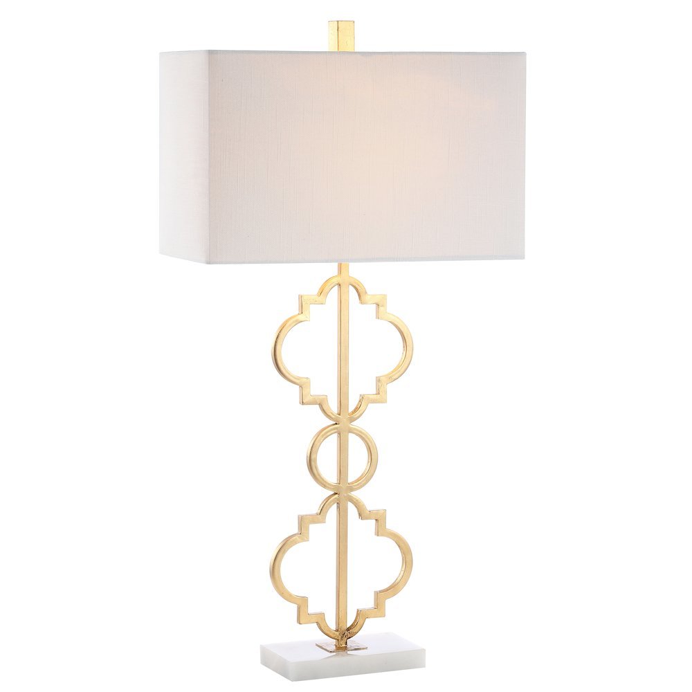 Selina Iron Ogee Trellis Modern Led Table Lamp. Picture 1