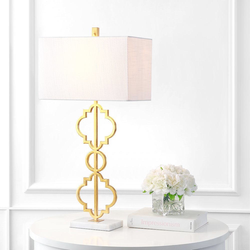 Selina Iron Ogee Trellis Modern Led Table Lamp. Picture 5