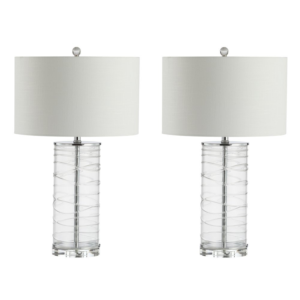 Cole Modern Fused Glass Cylinder Led Table Lamp (Set Of 2). Picture 2