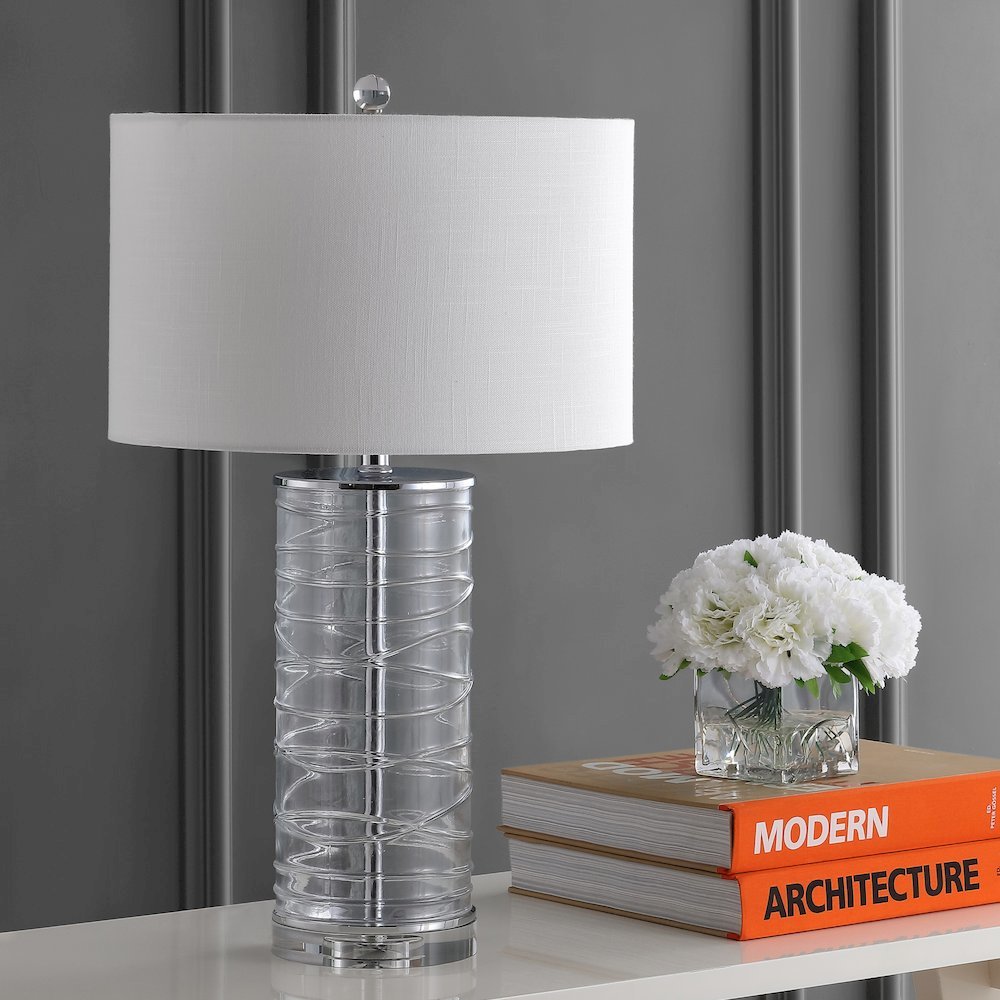 Cole Modern Fused Glass Cylinder Led Table Lamp (Set Of 2). Picture 10