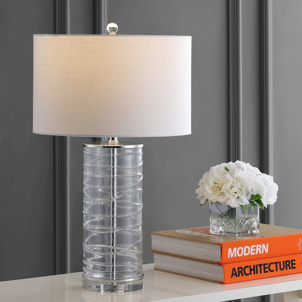 Cole Modern Fused Glass Cylinder Led Table Lamp (Set Of 2). Picture 9