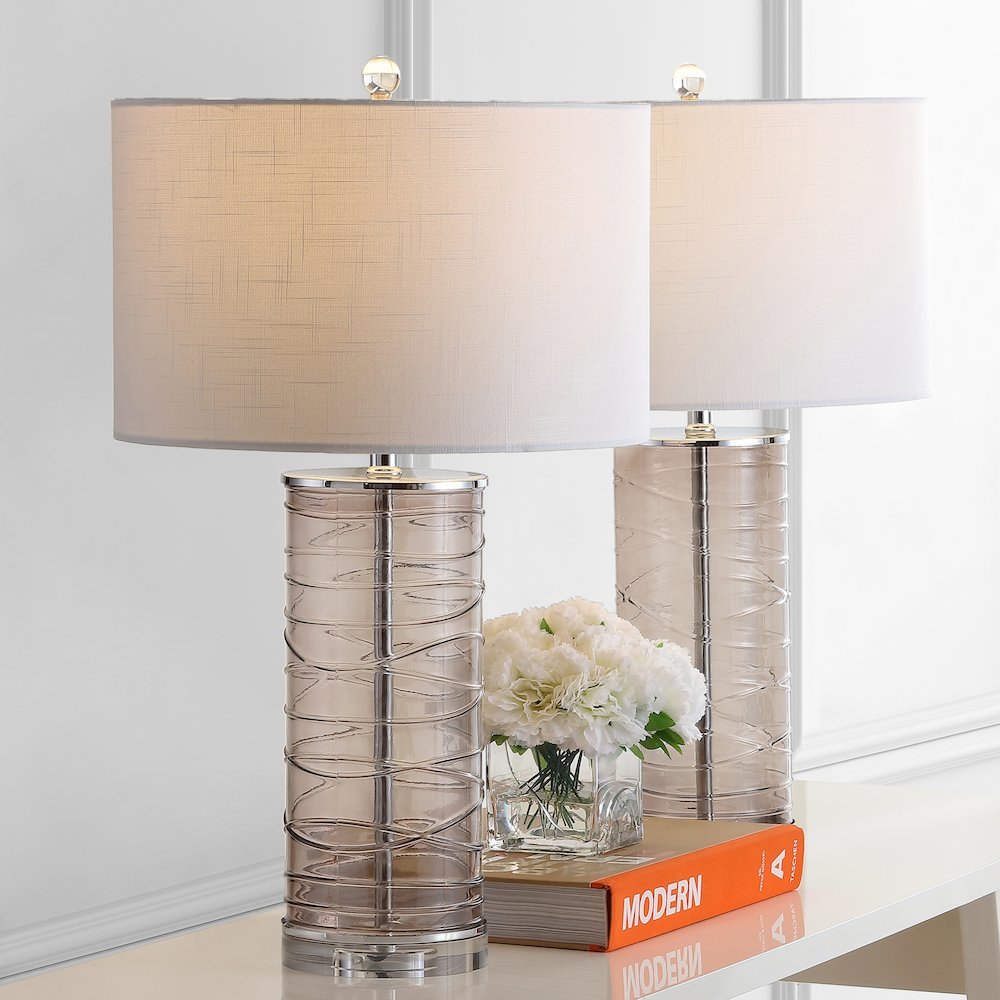 Cole Modern Fused Glass Cylinder Led Table Lamp (Set Of 2). Picture 5