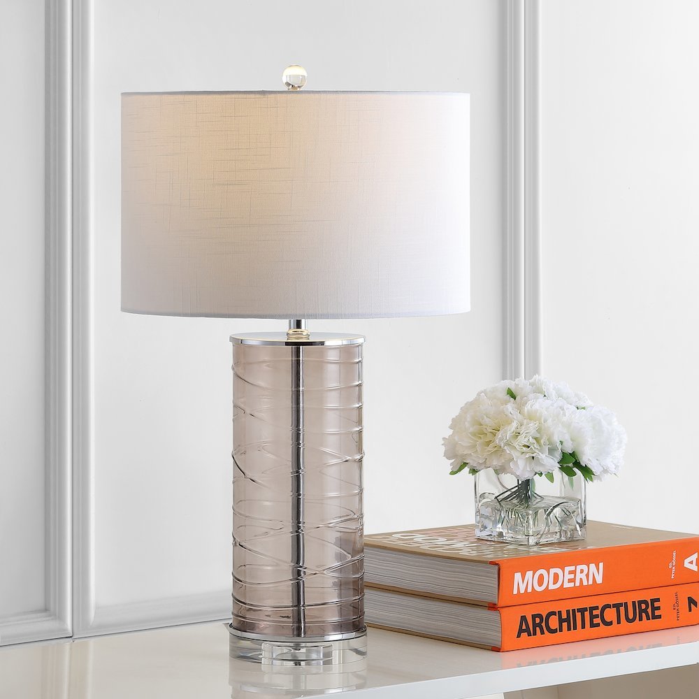 Cole Modern Fused Glass Cylinder Led Table Lamp (Set Of 2). Picture 7